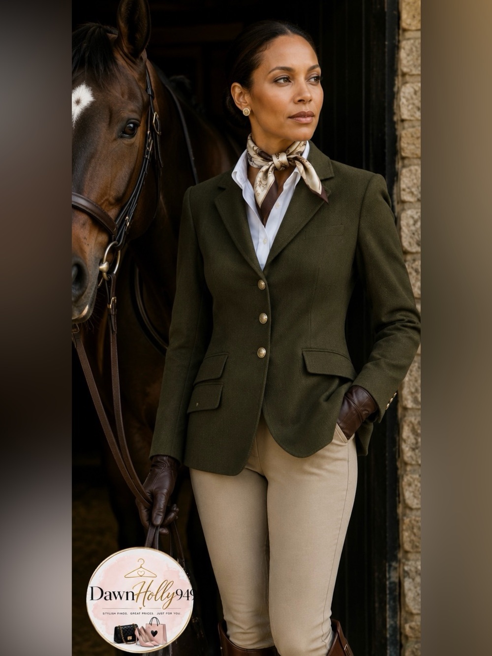 Embassy Row Olive Tailored Women's Blazer